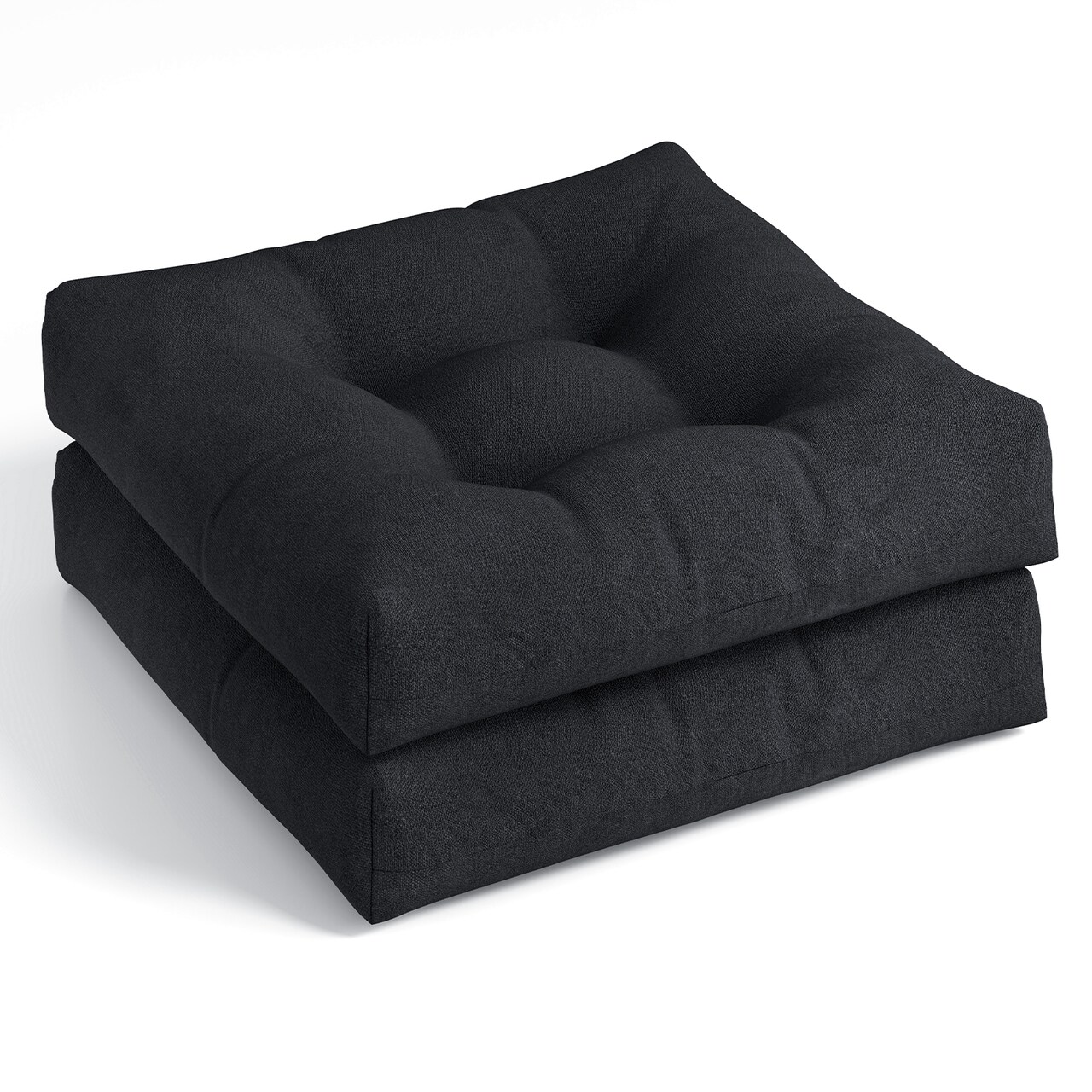 Set of 2 Outdoor Indoor Chair Cushions with Thick Cotton Filling and Reversible Design